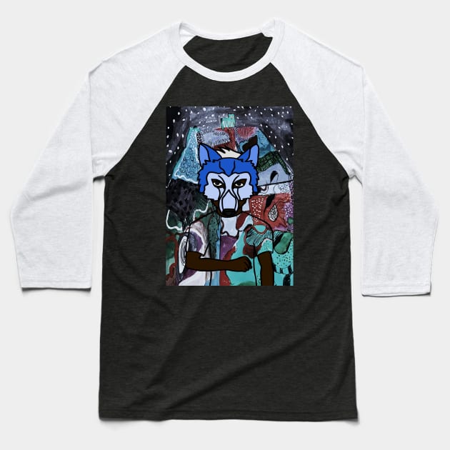 MaleMask NFT with AnimalEye Color and DarkSkin Color - Unnamed Baseball T-Shirt by Hashed Art